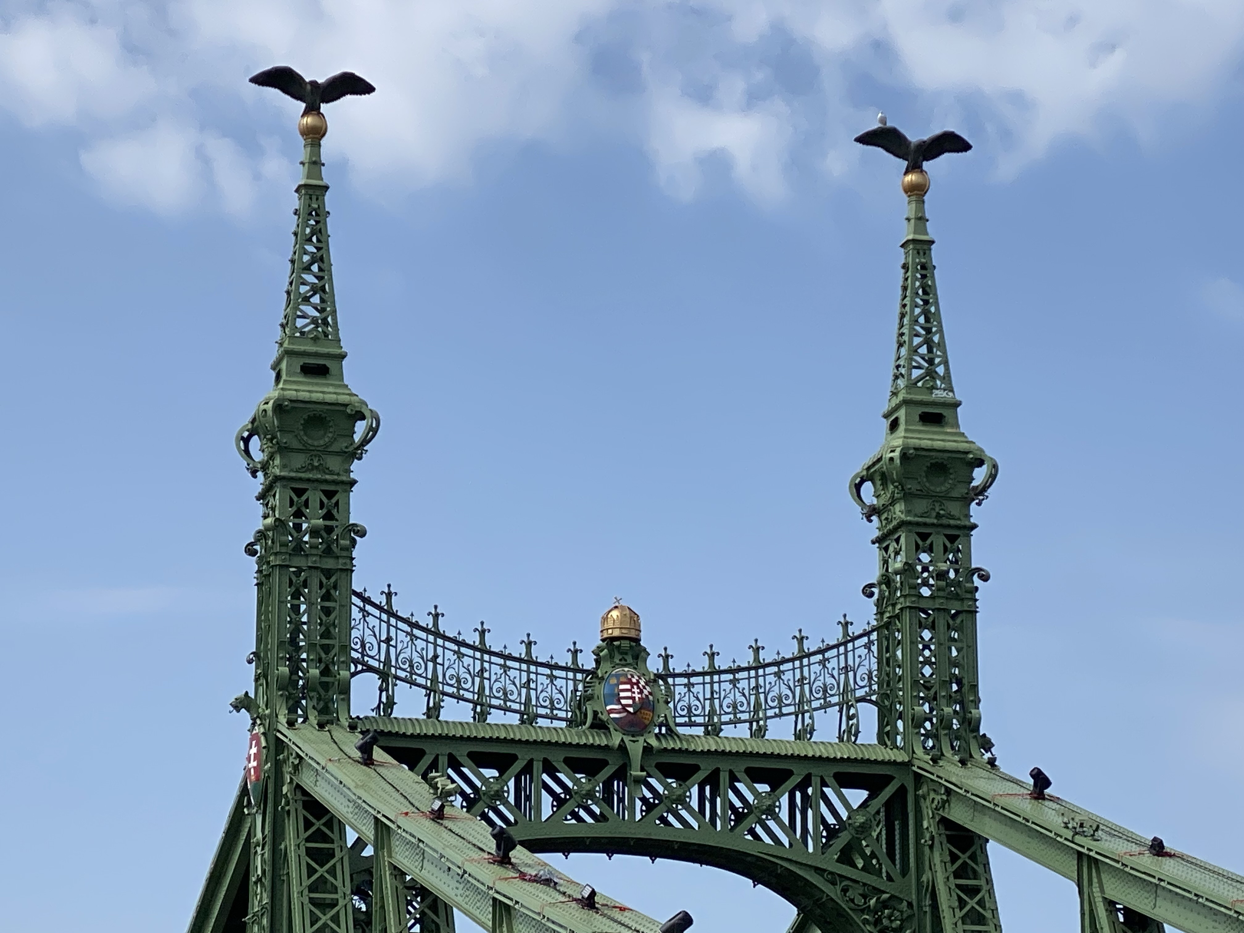 Iron work on bridge