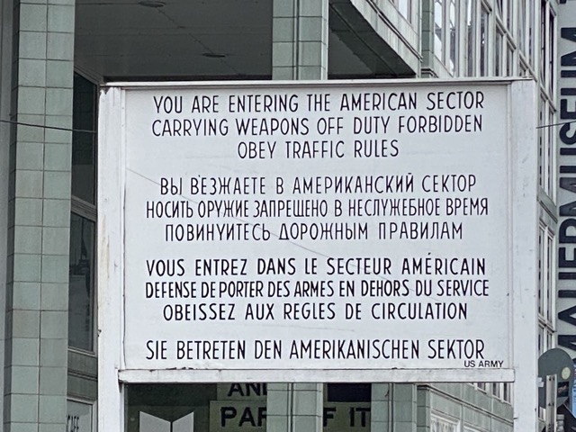 Warning at Checkpoint Charlie